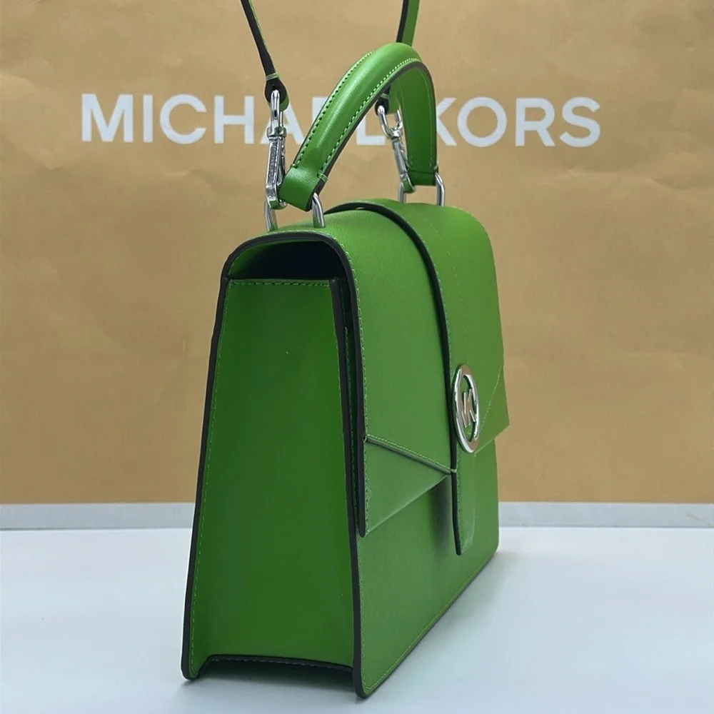 Michael Kors Greenwich Medium Saffiano Leather Satchel Crossbody Shoulder Bag